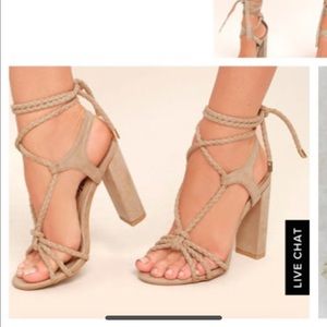 Ankle strap nude heels